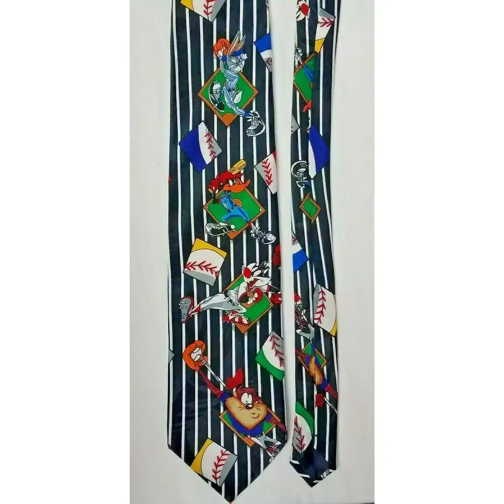 Looney Tunes Mania Baseball Tie 1993 Vintage Bugs Bunny